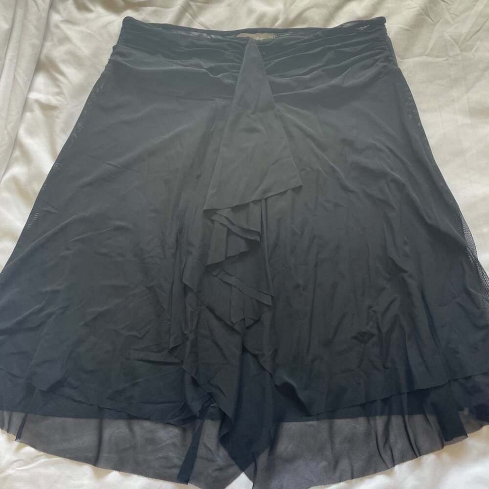 Tommy Bahama Black Sheer Romantic Layered Airy Skirt